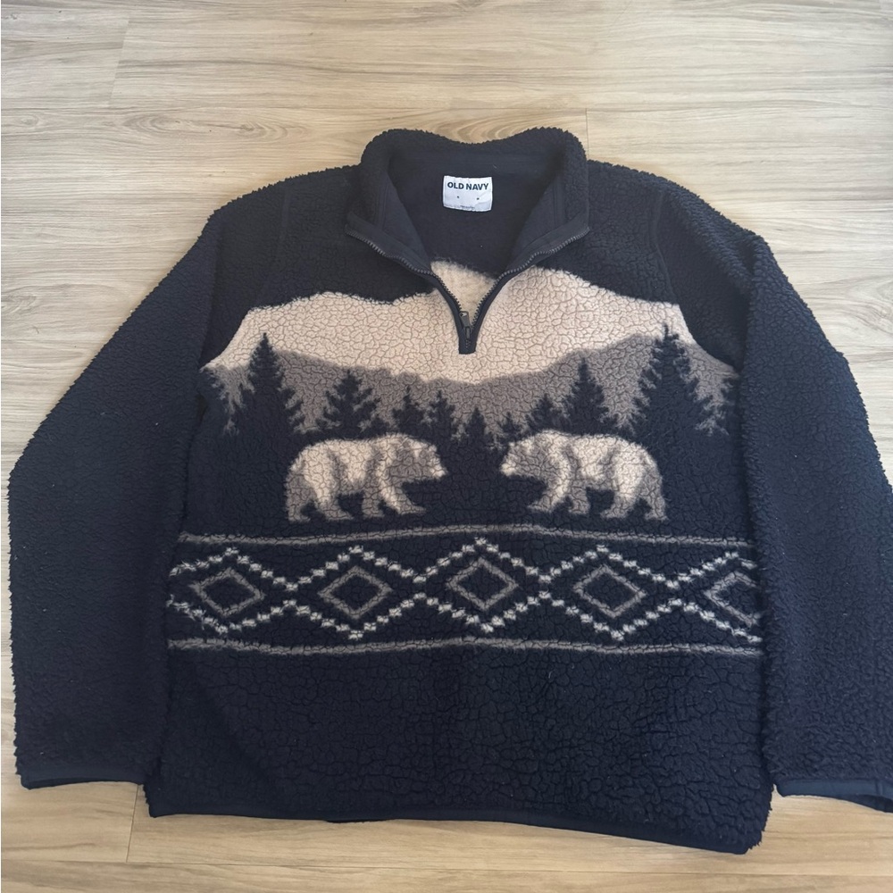 Old Navy Sherpa Quarter Zip Sweater